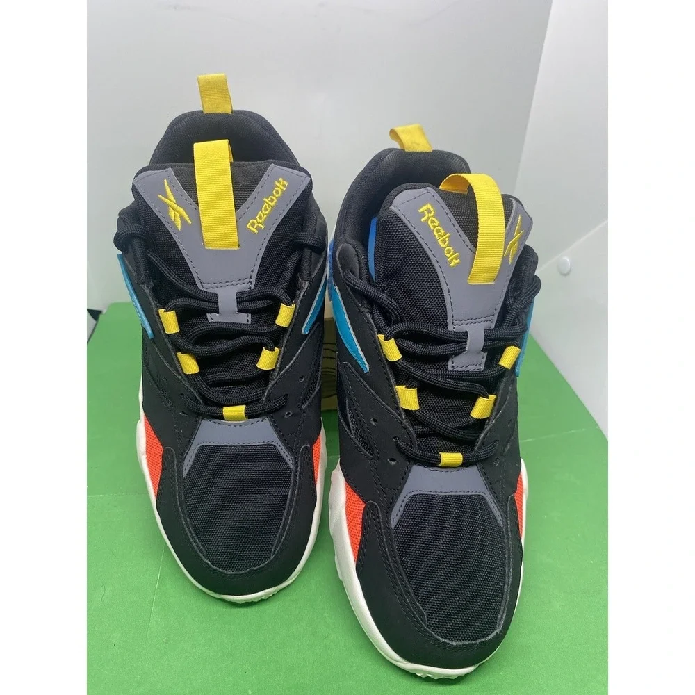 Reebok Womens Black Aztrek Double Mix Pops DV8172 Lace Up Sneaker Shoes Sz 9.